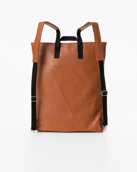 Handmade Barbara Leather Backpack crafted from furniture industry leftovers in Estonia. Unique design, high-quality leather, eco-friendly, durable. 2-year warranty.