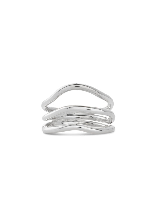 Sterling silver Double Ring - Silver, featuring two stacked 3mm rings for a versatile look. Handmade sustainably, 9.3-10.3g weight, with a two-year warranty.