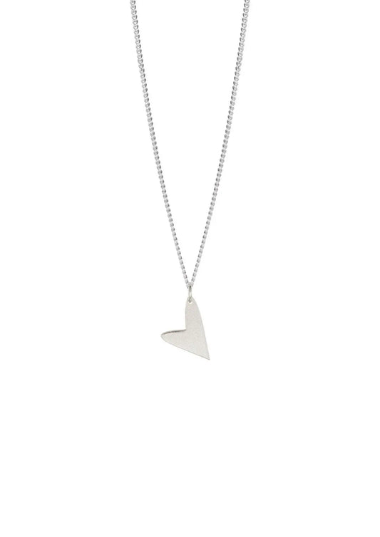 Sterling silver Love Necklace with diamond pendant, 40cm or 45cm length, hand-made sustainably in Lithuania and the Netherlands. Spread love with this heart necklace.