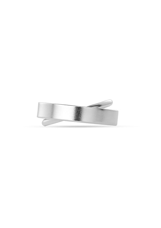 Hand-crafted Milky Way Ring in sterling silver 925, 2.9mm thick, 7.5mm high, 4.2-4.55g weight. Unique cosmic design with sustainable packaging, made in Lithuania by NO MORE.