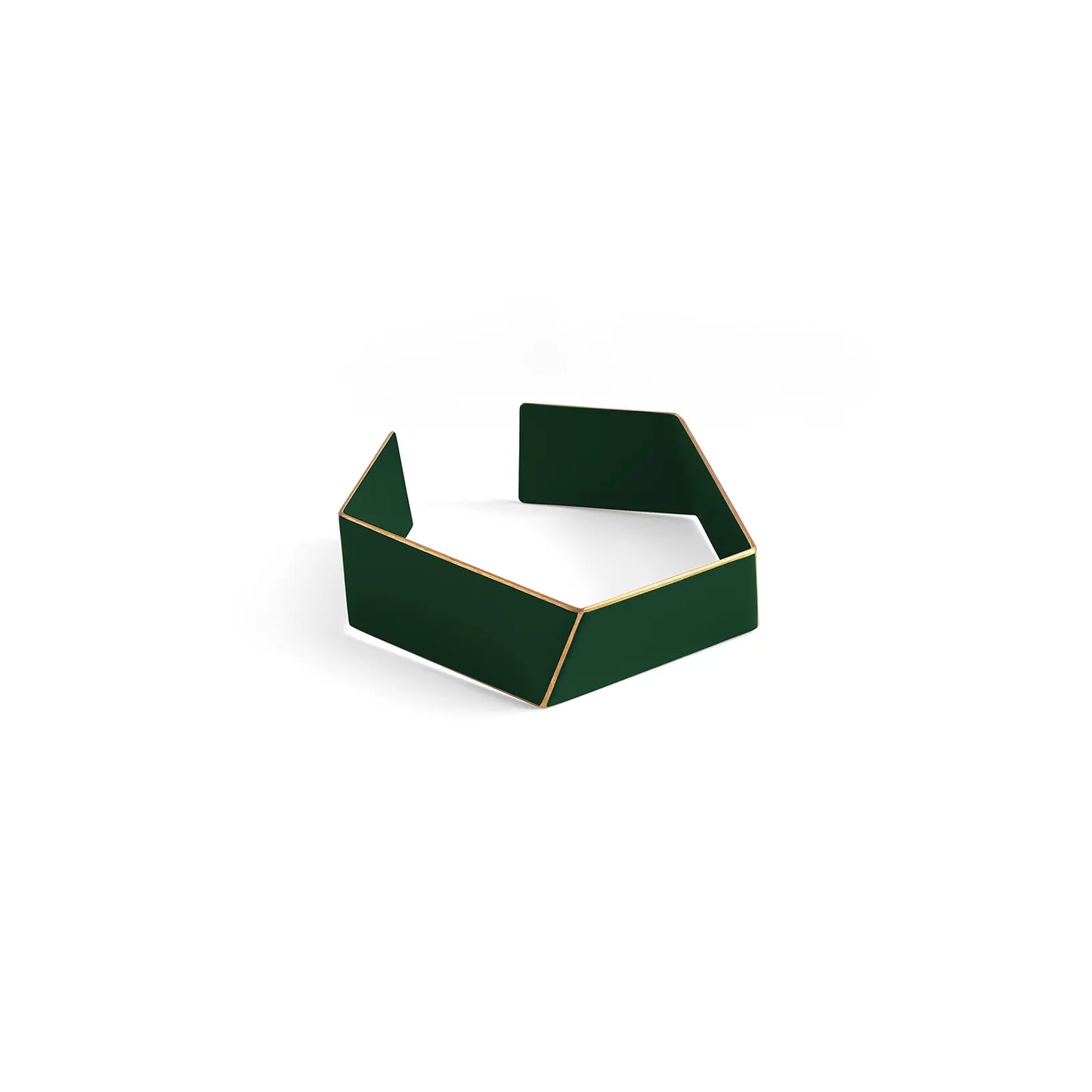 Handcrafted Folded Bracelet by Lisa Kroeber Jewellery, a luxurious powder-coated brass piece from Europe. Elegant, durable, and bendable, weighing 32 g, with a stylish gift box.