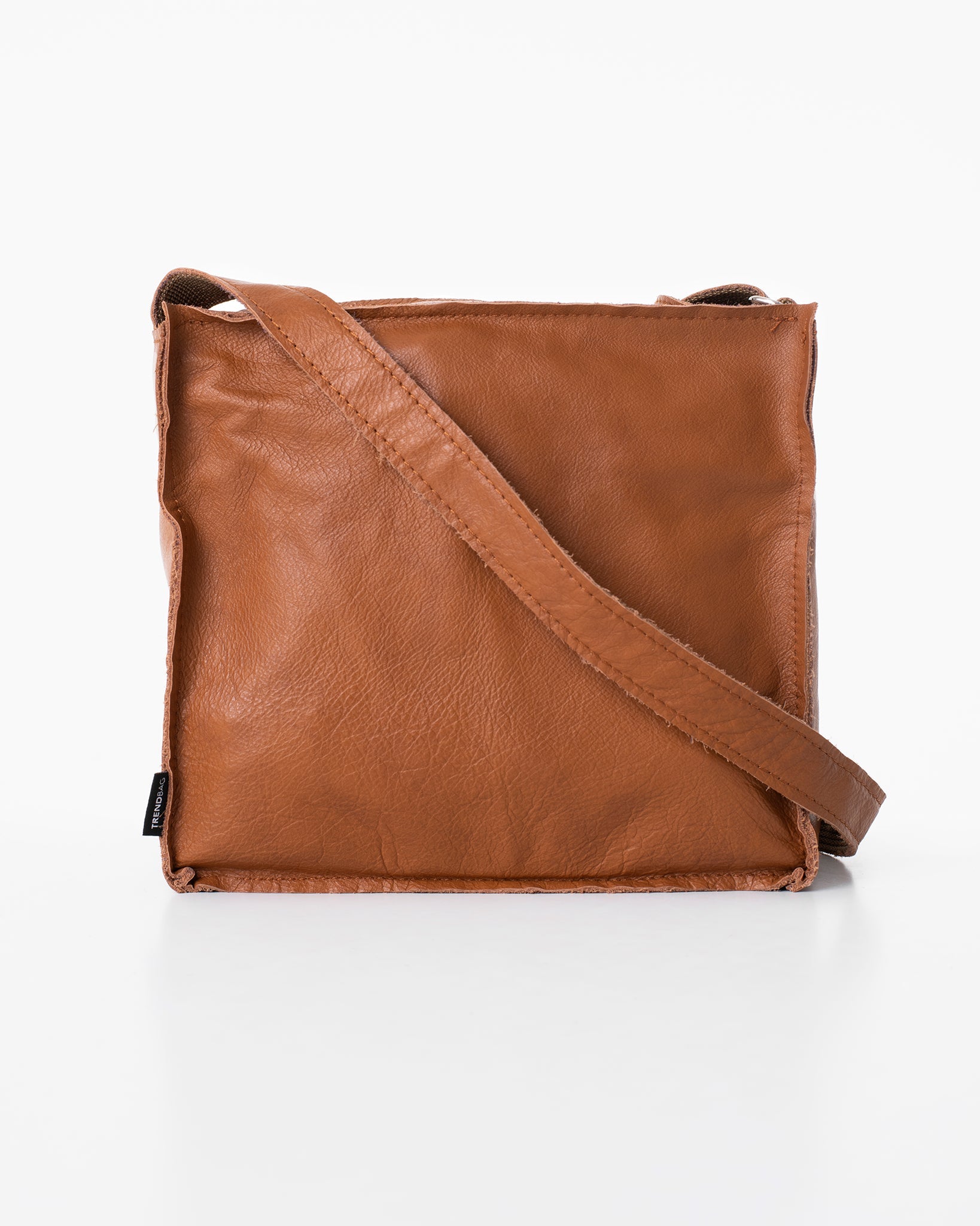 Handmade Folk 1 shoulder bag - Peanut, crafted from premium leather scraps. Unique design, eco-friendly, and durable. Made in Estonia.