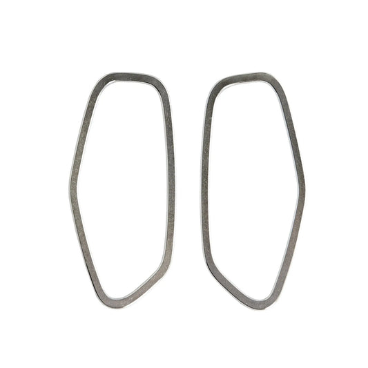 Handmade sterling silver Frame Earrings by Lisa Kroeber. Choose from Small, Medium, Large sizes. Varying oval shapes. Designed in Europe.