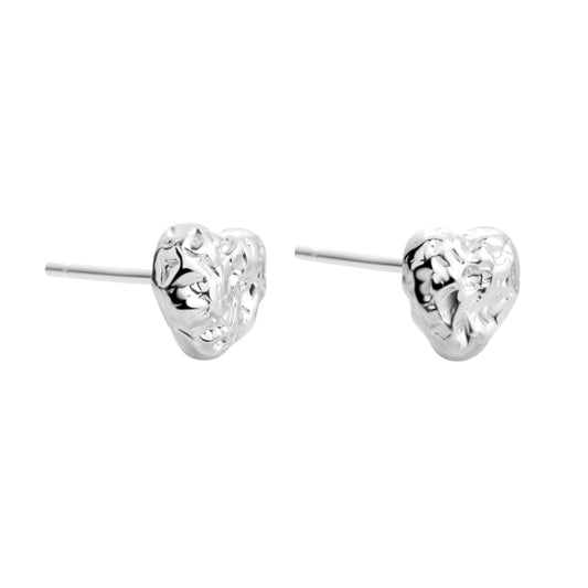 Stud Earrings HEART - Silver