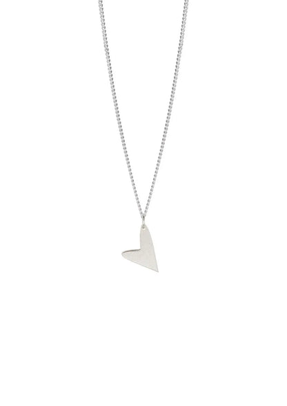 Sterling silver Love Necklace with diamond pendant, 40cm or 45cm length, hand-made sustainably in Lithuania and the Netherlands. Spread love with this heart necklace.