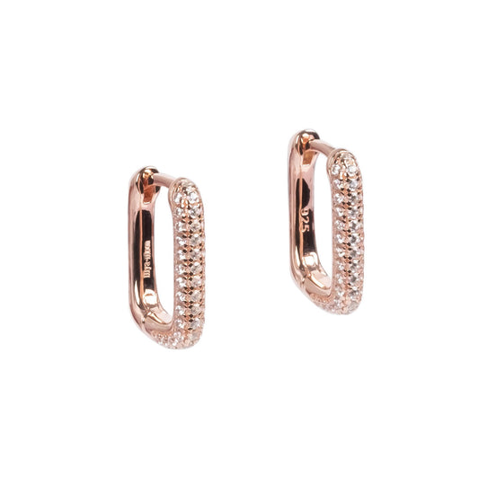 Metropolitan Glow White Earrings - Rose Gold and Silver