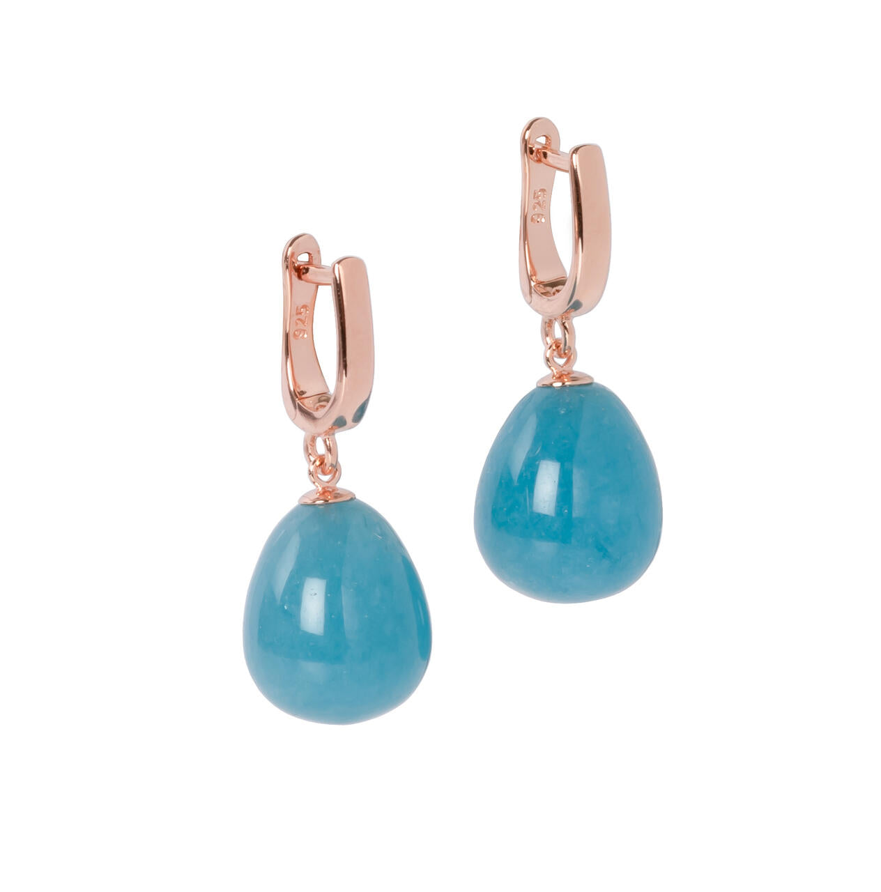 Mya Belle Aquamarine Earrings - Rose Gold and Silver