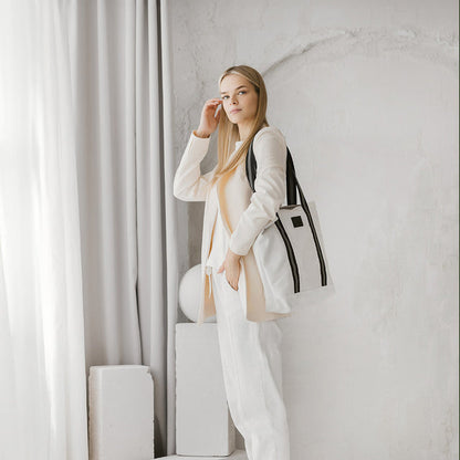 White Denim Tote Bag